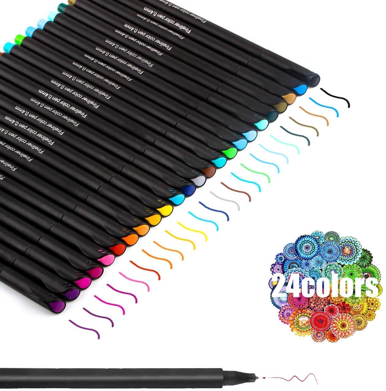 24 stylos-feutres