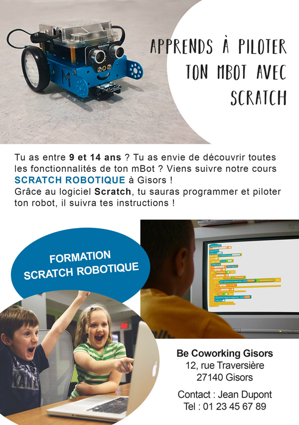 Flyer Initiation à la robotique Scratch