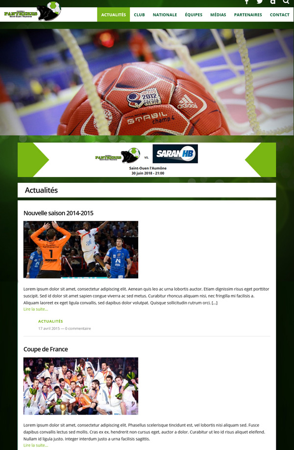 Projet universitaire : Site ASSOA Handball