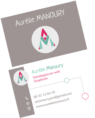 carte de visite Aurélie Manoury - Développeuse web - Graphiste